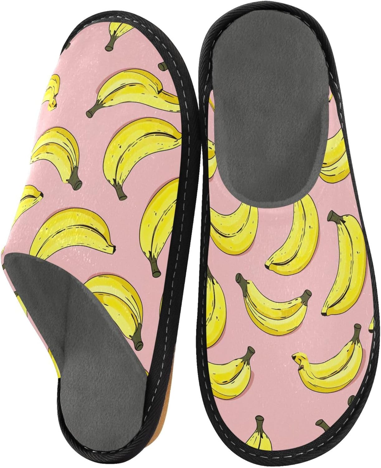 Funny Banana Fruit House Slippers – Cozy Fuzzy Slippers for Guests, Washable & Disposable, Perfect for Shoeless Home, Spa & Hotel Use A112264