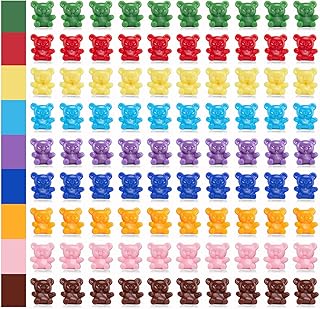 XINHUIDALSQ 90 Pieces Colored Counting Bears 0.62 Inch Rainbow Counting Bears Set 9 Colors Mini Plastic Bears Math Manipulatives for Toddlers Suitable for Ages 3+ Kids