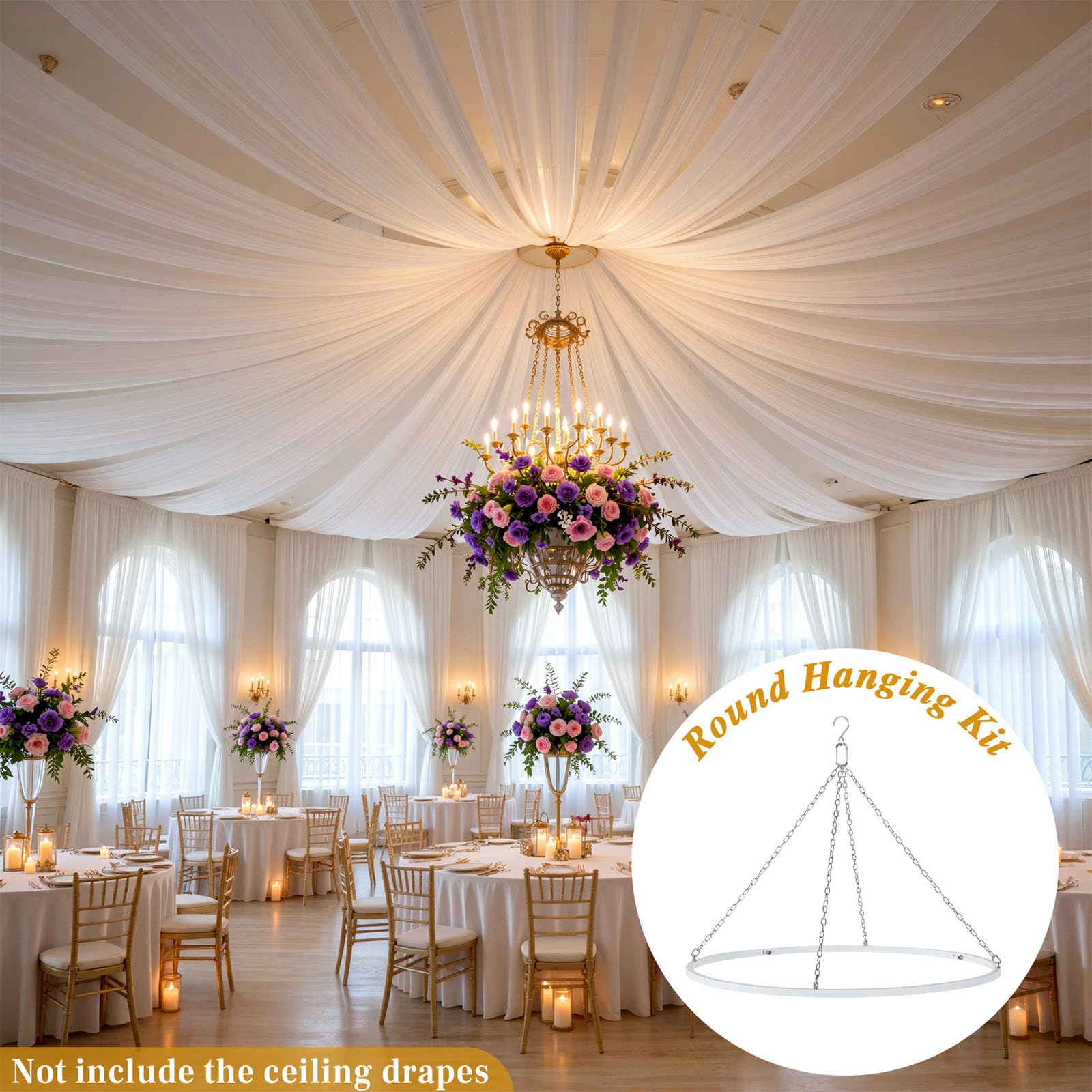 Anneau de suspension décoratif moderne en métal - Design amovible - Parfait pour la décoration de mariage