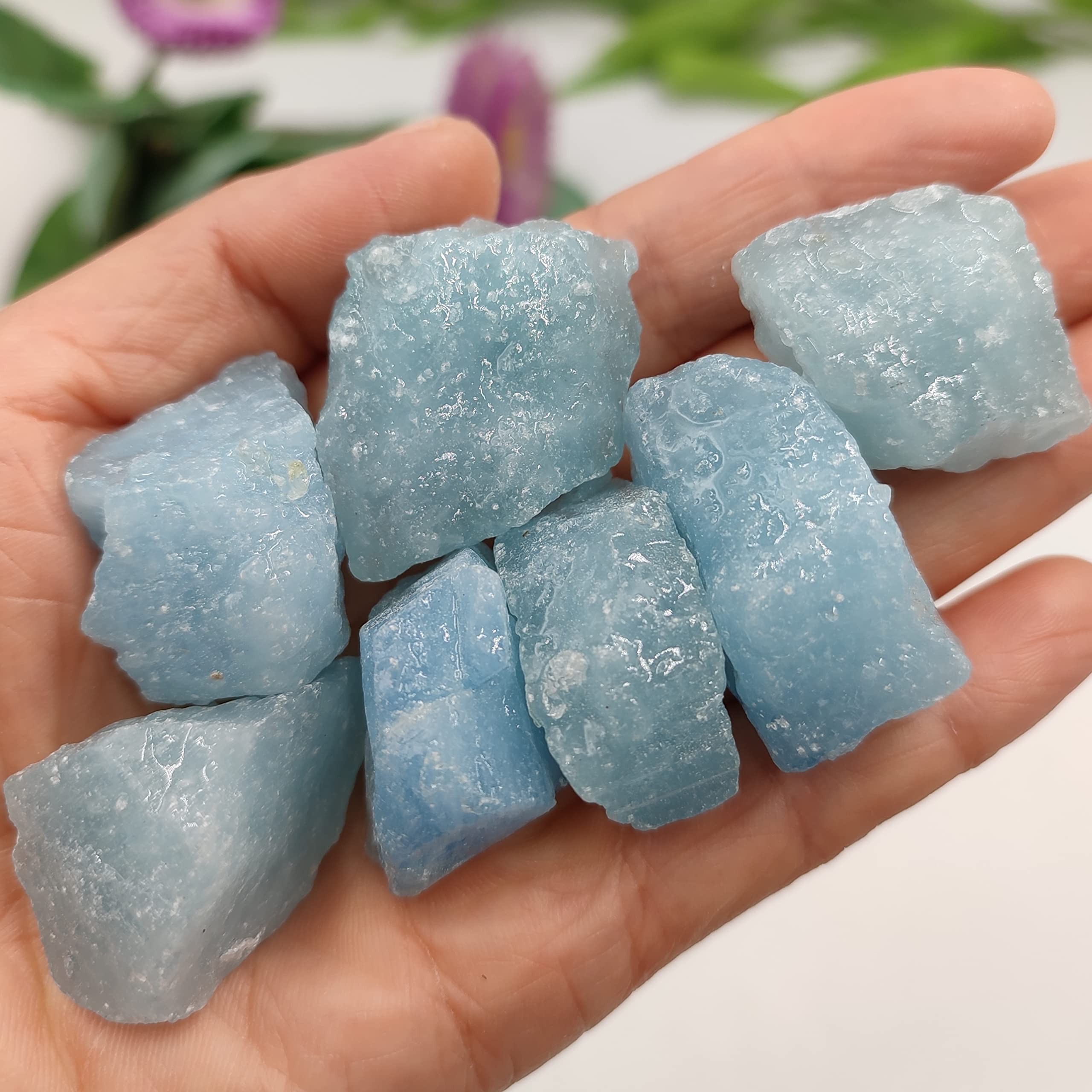 1pc Casuale Acquamarina Naturale Pietra Grezza Cristallo Quarzo Roccia da Collezione Campione di minerali guarigione Pietra preziosa Ruvida Decorazioni for la casa Regalo