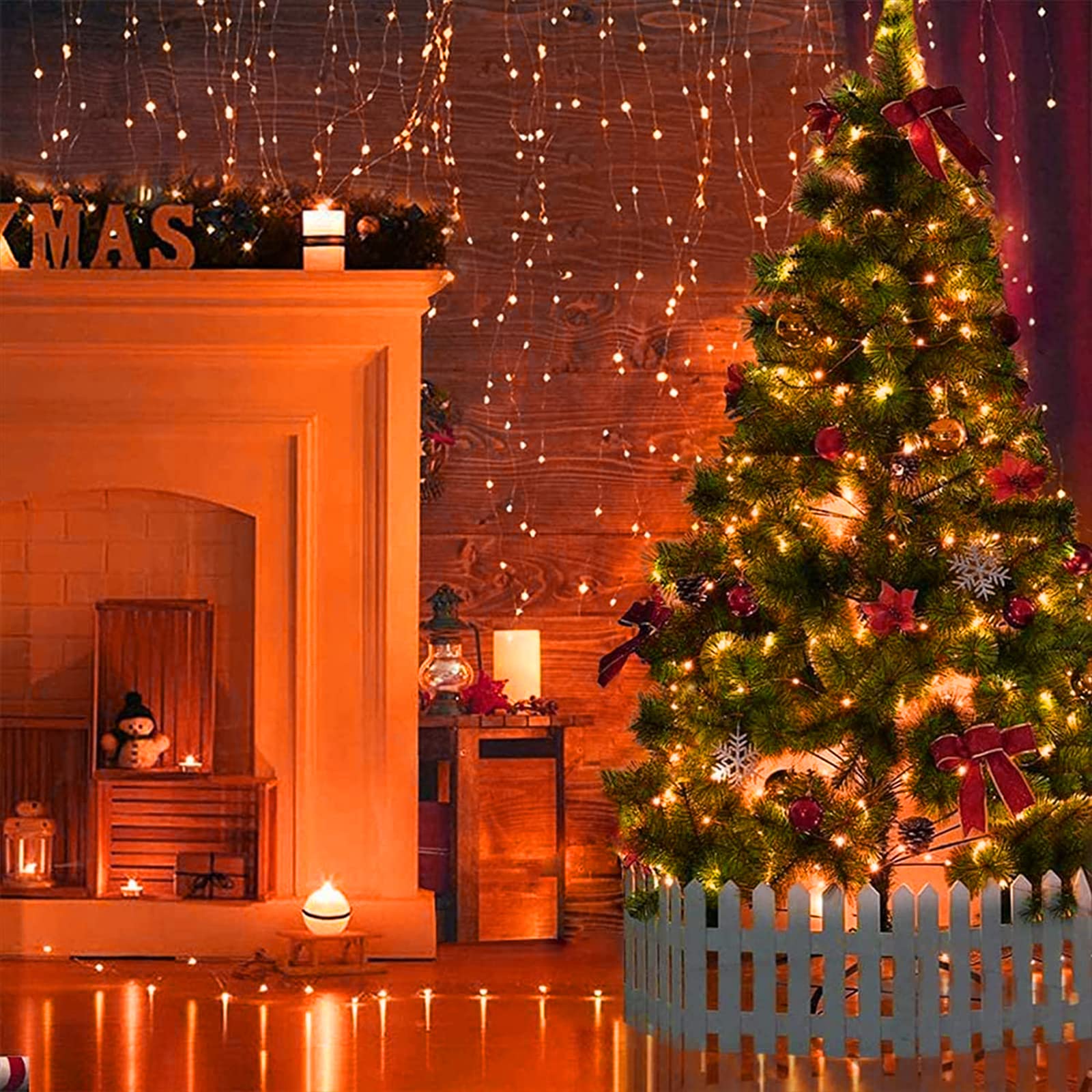 Revone Paquete de 24 luces de hadas que funcionan con pilas, 7 pies, 20 luces LED blancas cálidas, luces de Navidad impermeables para tarros de masón, dormitorio, fiesta, boda, decoración de Navidad