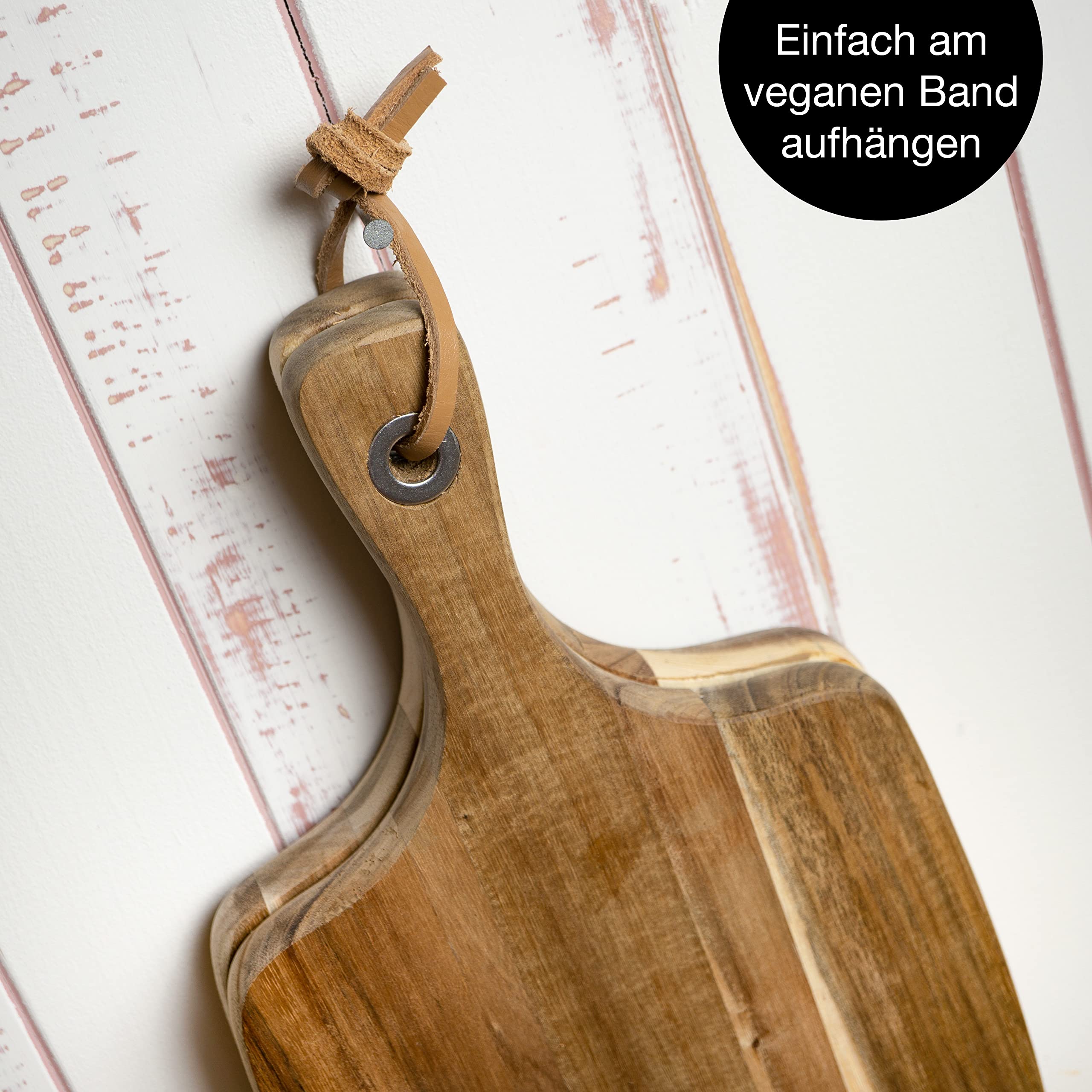 Moritz & Moritz Drewniana deska do krojenia 33 x 18 cm – drewniana deska do krojenia z litego drewna akacjowego – deska do serwowania sera – drewniana deska kuchenna trwała, przyjazna dla noży, łatwa