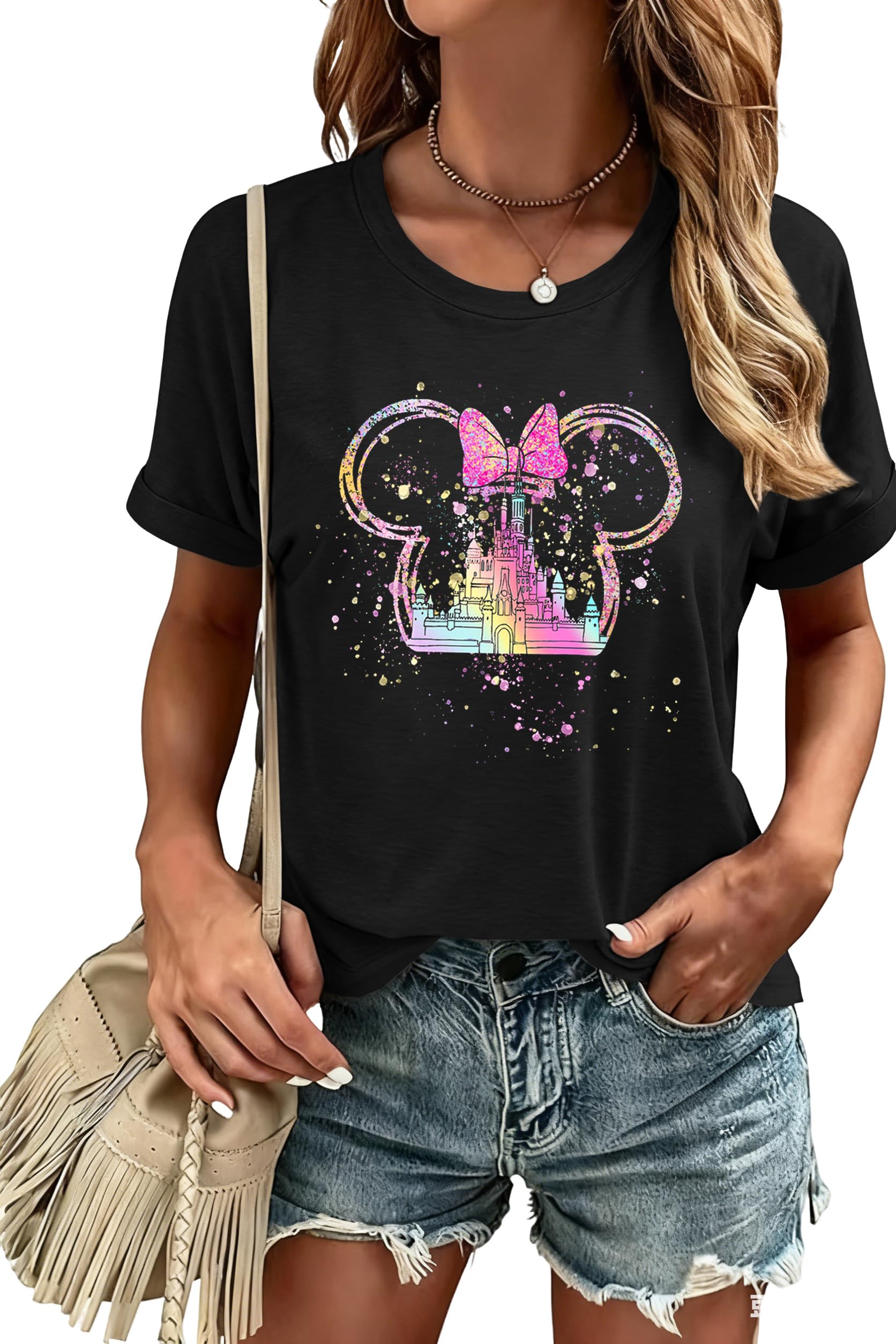 Magical Shirts Women Girls Family Vacation Matching Shirt Magic Kingdom T-Shirt Mommy and Me Trip Short Sleeve Tops