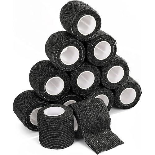 12pcs Disposable Self Adhesive Bandage Wrap,Machine Grip Tape,Athletic Bandage,2" x 5 Yards,Grip Tape for Machine,Breathable Wound Tape,Bandage Wrap for Wrist,First Aid Tape