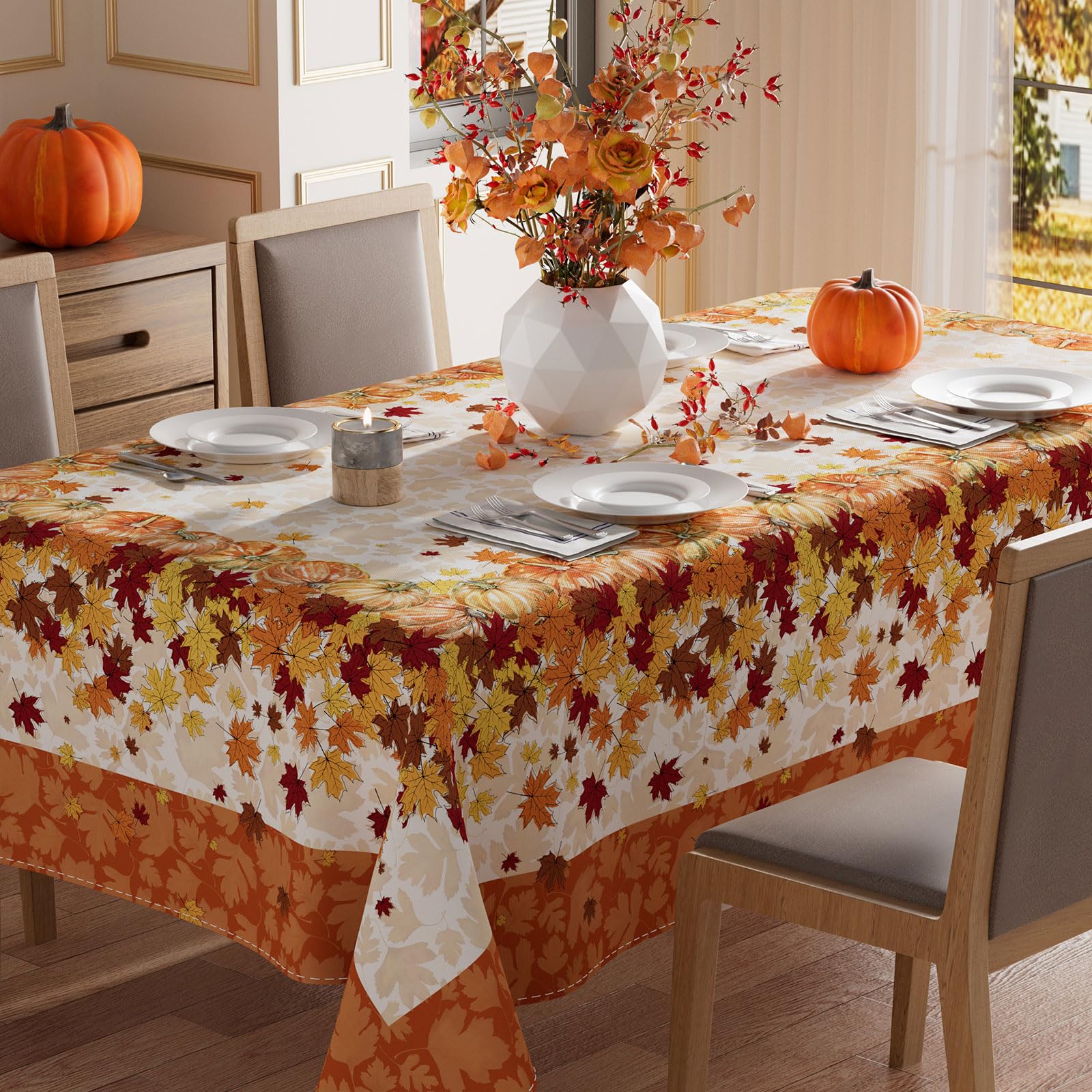 XCHI Fall Maple Leaves Tablecloth