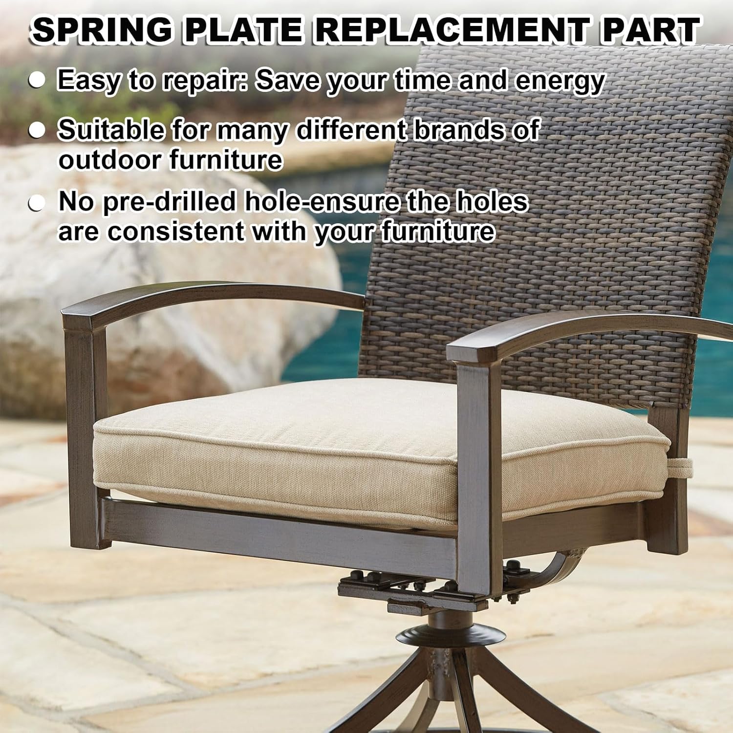10 Pack Patio Rocking Chair Spring Replacement, Universal Fiberglass Spring for Outdoor Swivel Rocker, 5 x 2.5 x 0.25 Inches