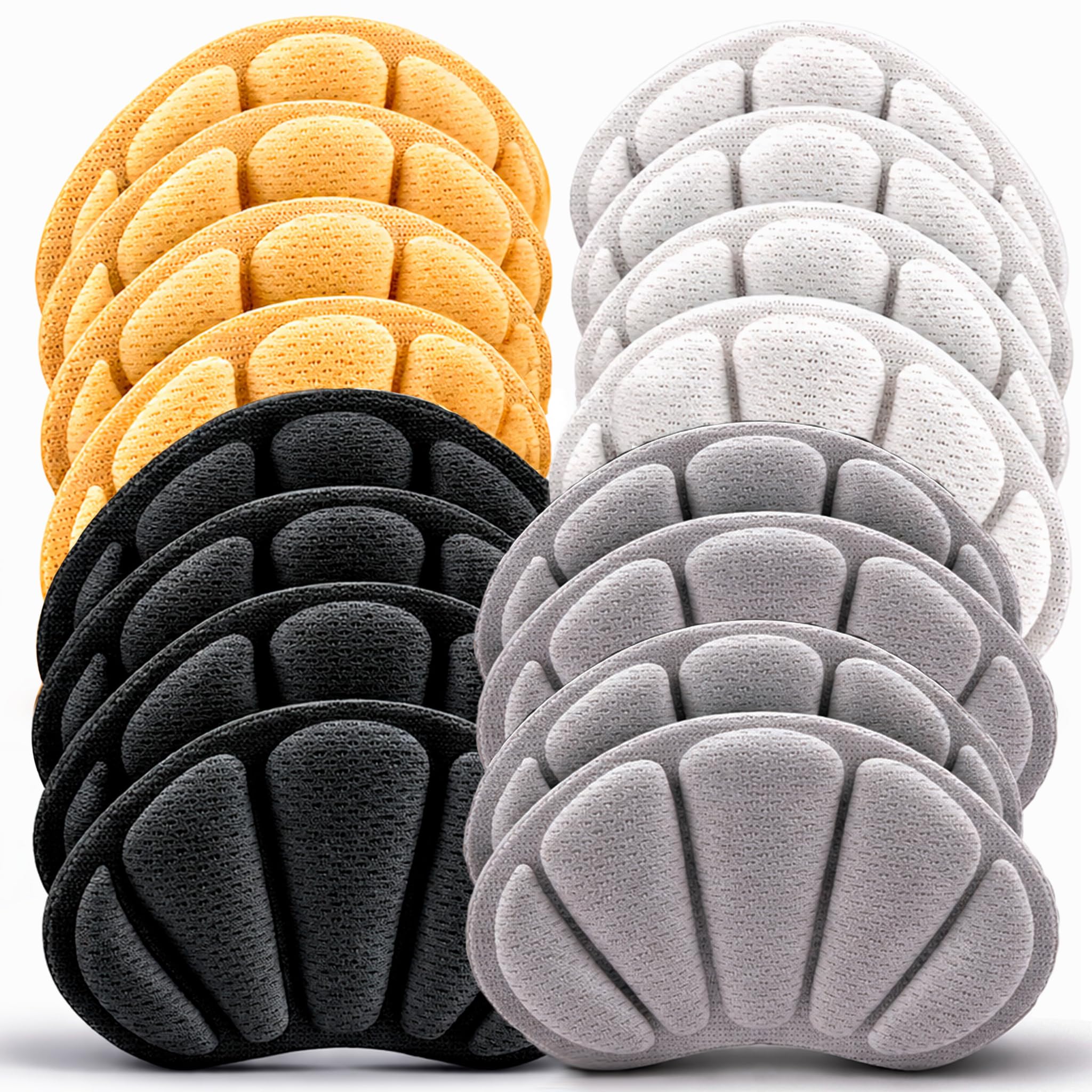 8 pares Taloneras para zapatos, almohadillas para talon, 4 colores, antideslizantes, supercómodas, autoadhesivas, taloneras para zapatos grandes, protector para el talon, confort y bienestar.