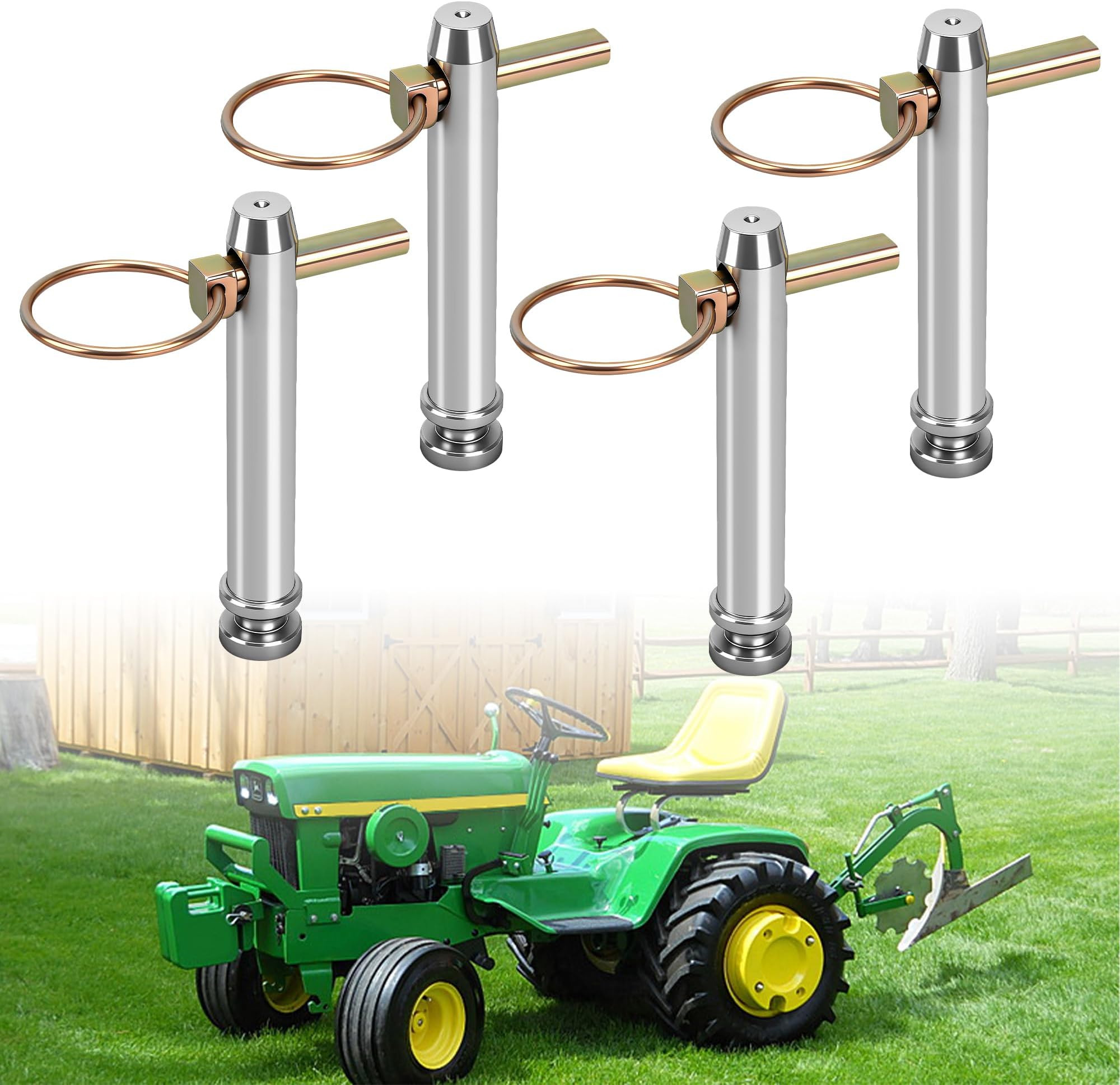 S07070200 Cat 1 Top Link Pin Hitch Accessories, 4 Pack, Replace 195589m1, ac339942 for Category 1 Tractors, 5-1/2, 3/4"