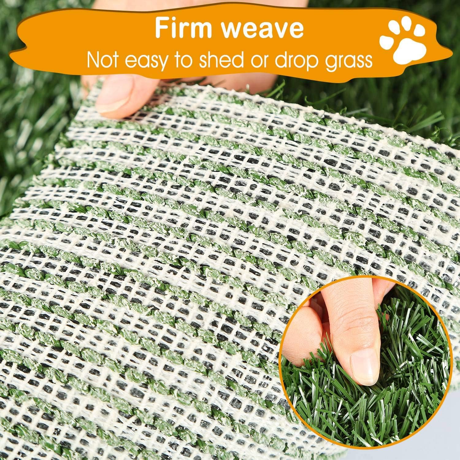 Dog Grass Pad with Tray, Fake Grass for Dogs Potty, 25”x 20” Artificial Grass for Dog Pee Indoor/Outdoor, Puppy Potty Training Grass for Medium and Small Dogs Pets