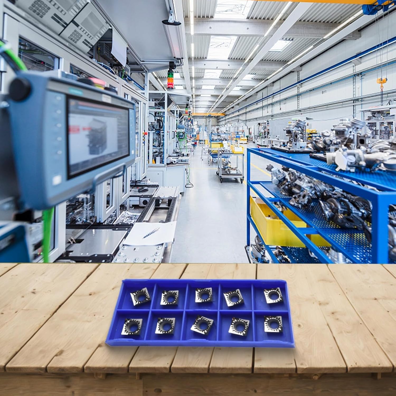 Carbide Indexable Aluminum Turning Inserts SCGT09T304-AK H01, ISO Standard for CNC Lathe Inserts for Aluminum Machining, 10-Piece Pack, Hardened Carbide