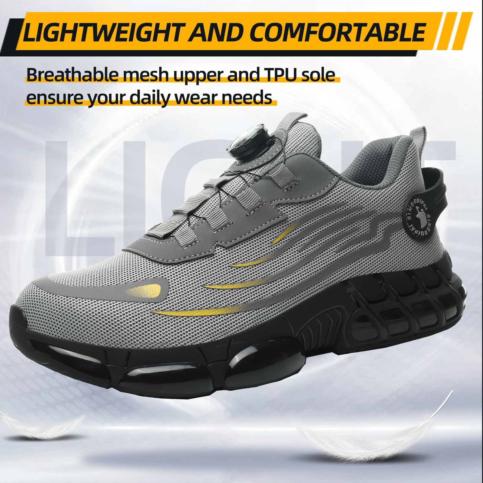 Scarpe antinfortunistiche da uomo e donna, comode, leggere, con puntale in acciaio, scarpe da lavoro, antiscivolo, con cuscinetto d'aria