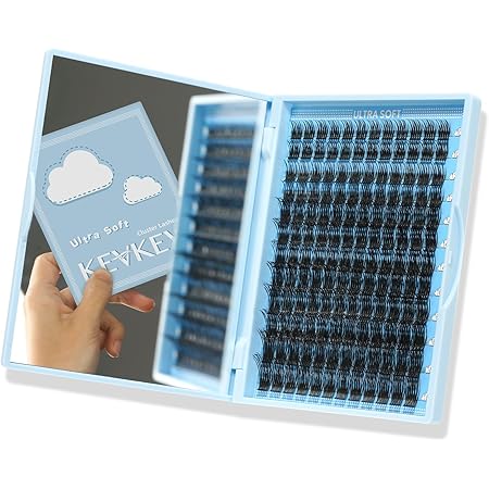 KevKev Lash Clusters Individual Lashes Flat Style Eyelash Clusters 144 Pcs Wispy Cluster Lashes Cluster Eyelash Extensions Thin Band & Soft (Taffee,D-10-18mix)