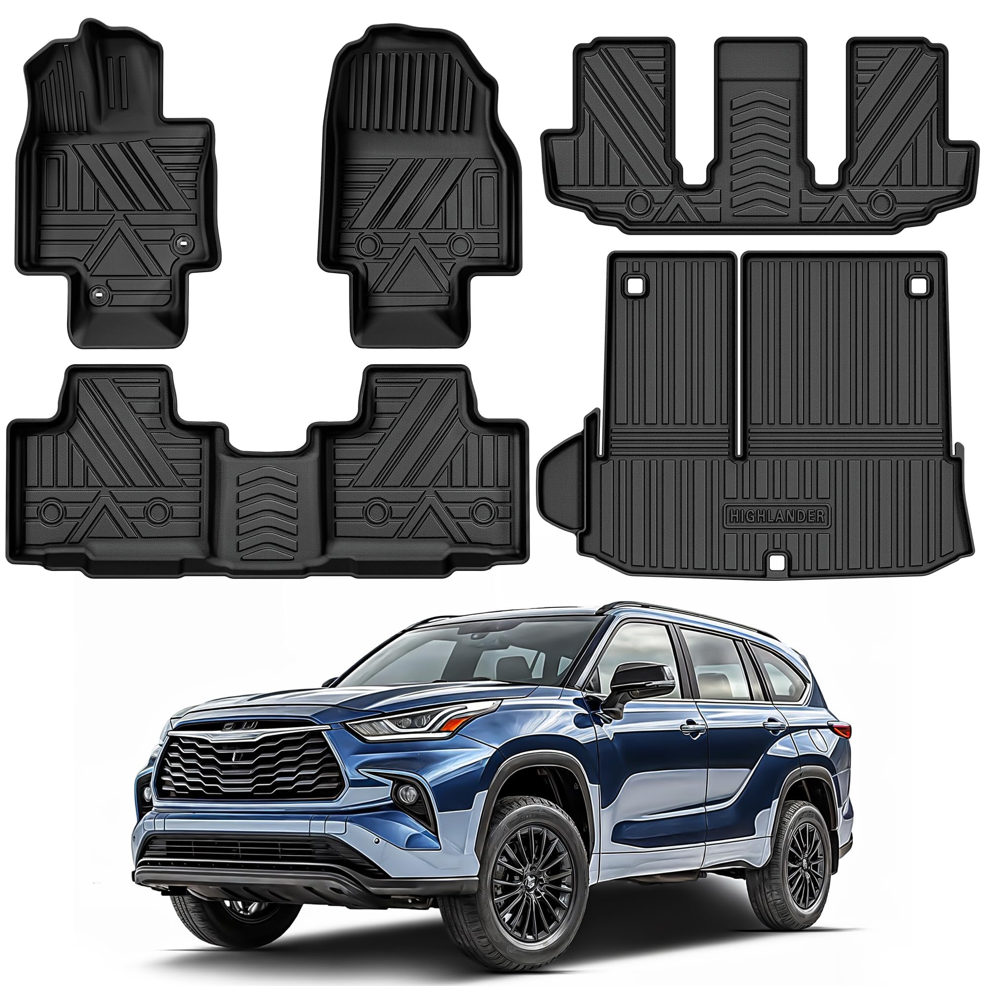 Amazon.com: AUTOSAVER88 Floor Mats & Cargo Liner for Toyota Highlander ...