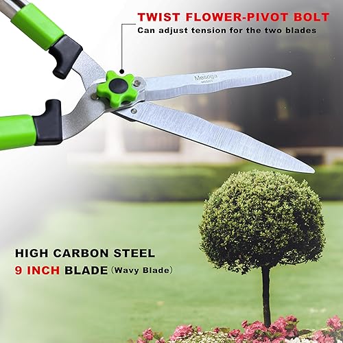 Miniatura 4 de Tijeras de setos de jardín para recortar bordes, tijeras y tijeras de mango extensible, podadoras con hoja ondulada, cortador de arbustos