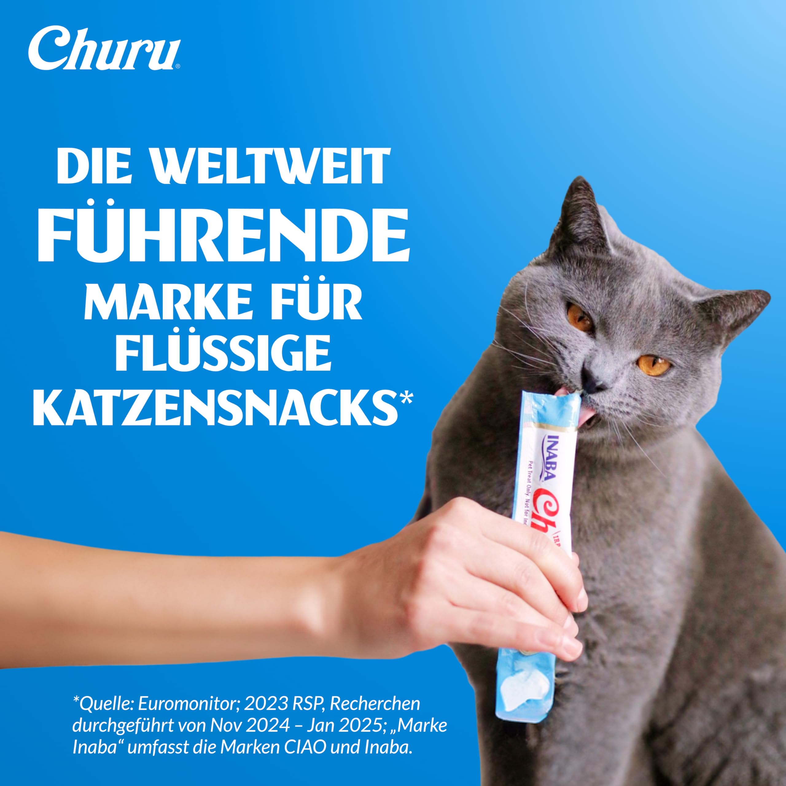 INABA Churu Premium Katzen Schleckies Einzelzutat mit Huhn, Getreidefrei, Zuckerfrei, Kalorienarm, besten Katzen Leckerlies für den Tierarzt, Keine Nebenerzeugnisse, Creamy Cat Treats 60 x 14g