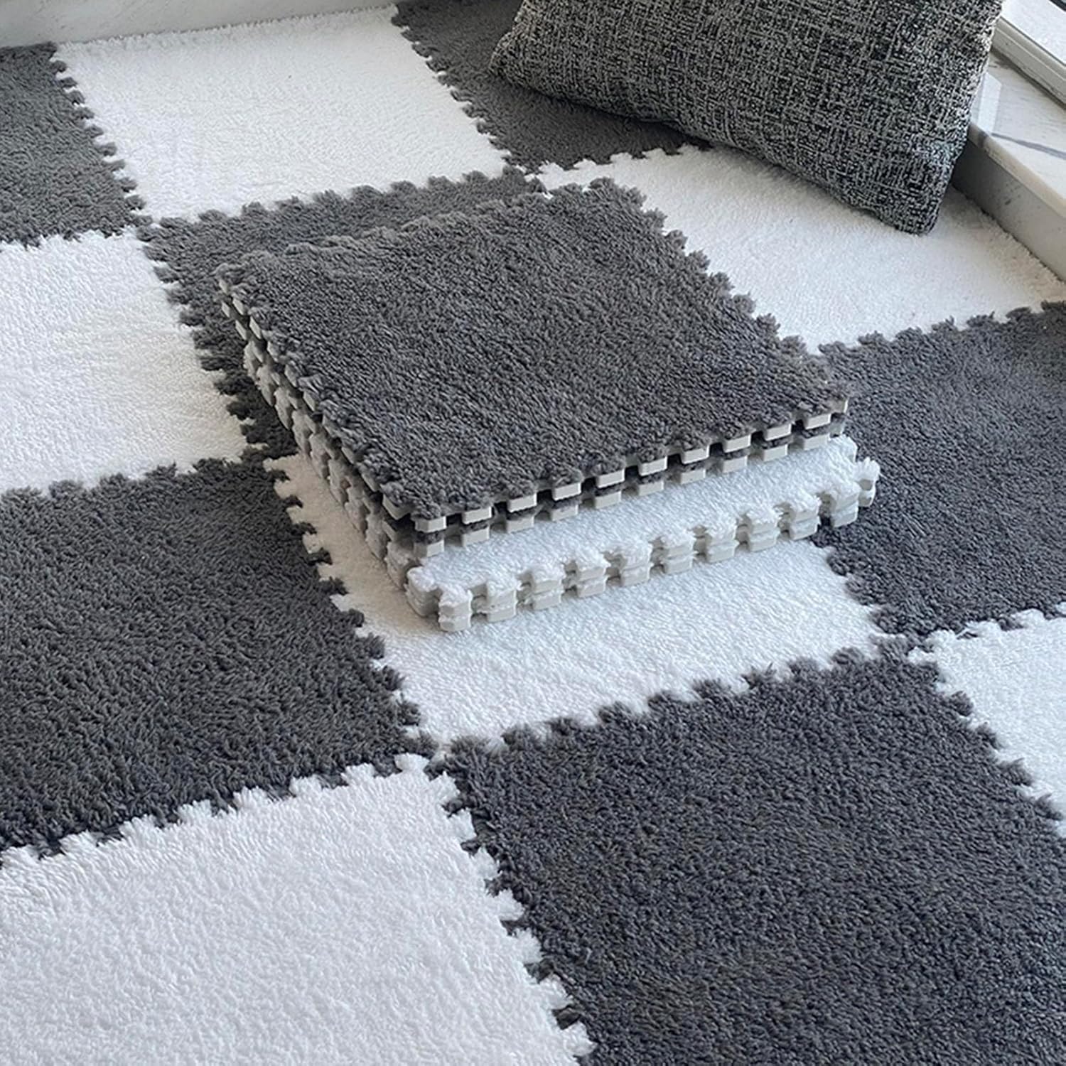 Alfombrilla de espuma for piso alfombra entrelazada cuadrada suave