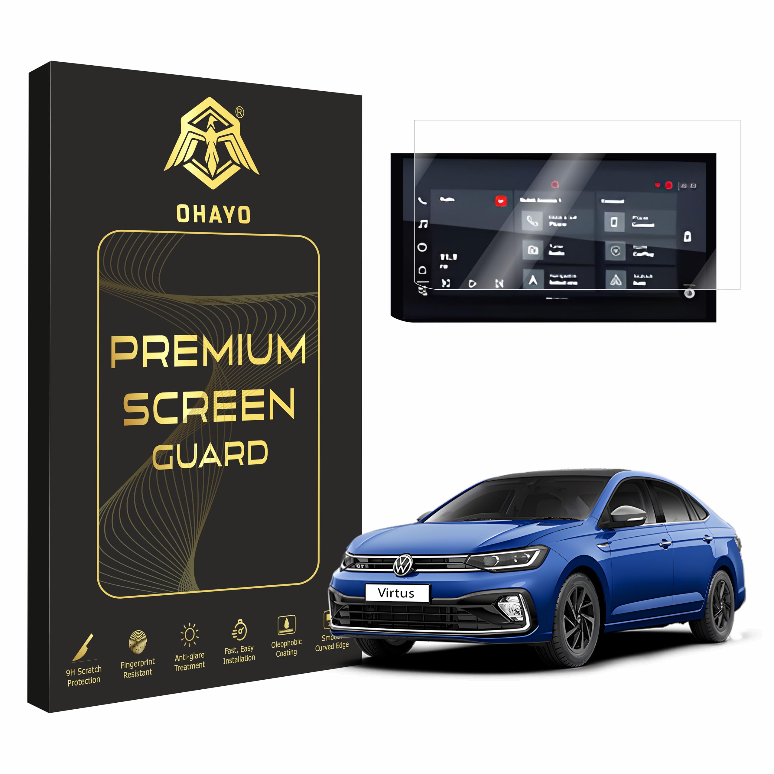 OHAYO Screen Protector for Volkswagen Virtus 10.1 Inch Infotainment System | Transparent Navigation Display Guard | Non-Tempered Glass-image-15
