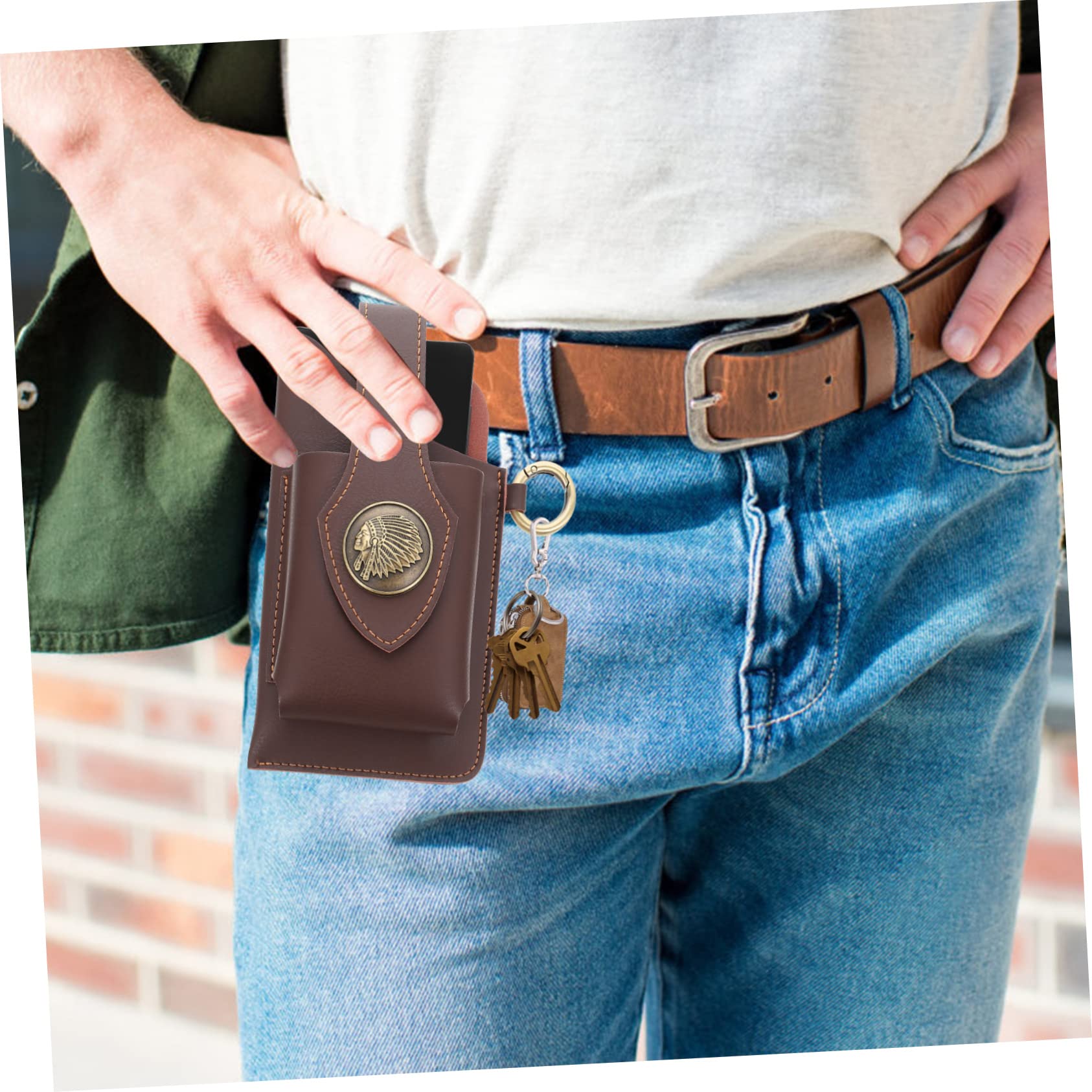 VANZACK Pour Téléphone Portable De Téléphone Pour Ceinture Homme Petit Ceinture Tapis De Sol Emboîtables Pour Téléphone Portable Portefeuille Homme Faux Cuir
