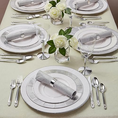 Miniatura 5 de Silver Spoons PLACAS CARGADORAS DE RIMA REDONDAS DESECHABLES - 10 PC - OroBlanco