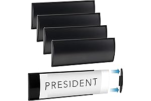 Sturdy Office Home Business Wall Mount Black Aluminum Name Plate Holder