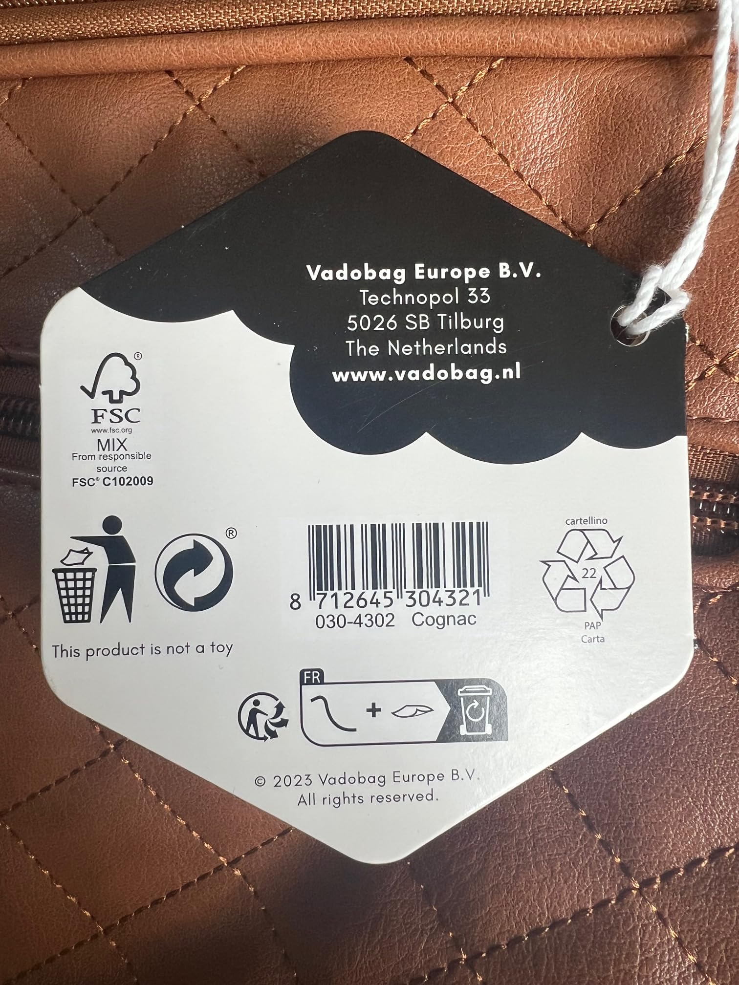 Vadobag Große Braune Baby Wickeltasche | Kunstleder | mit Wickelunterlage