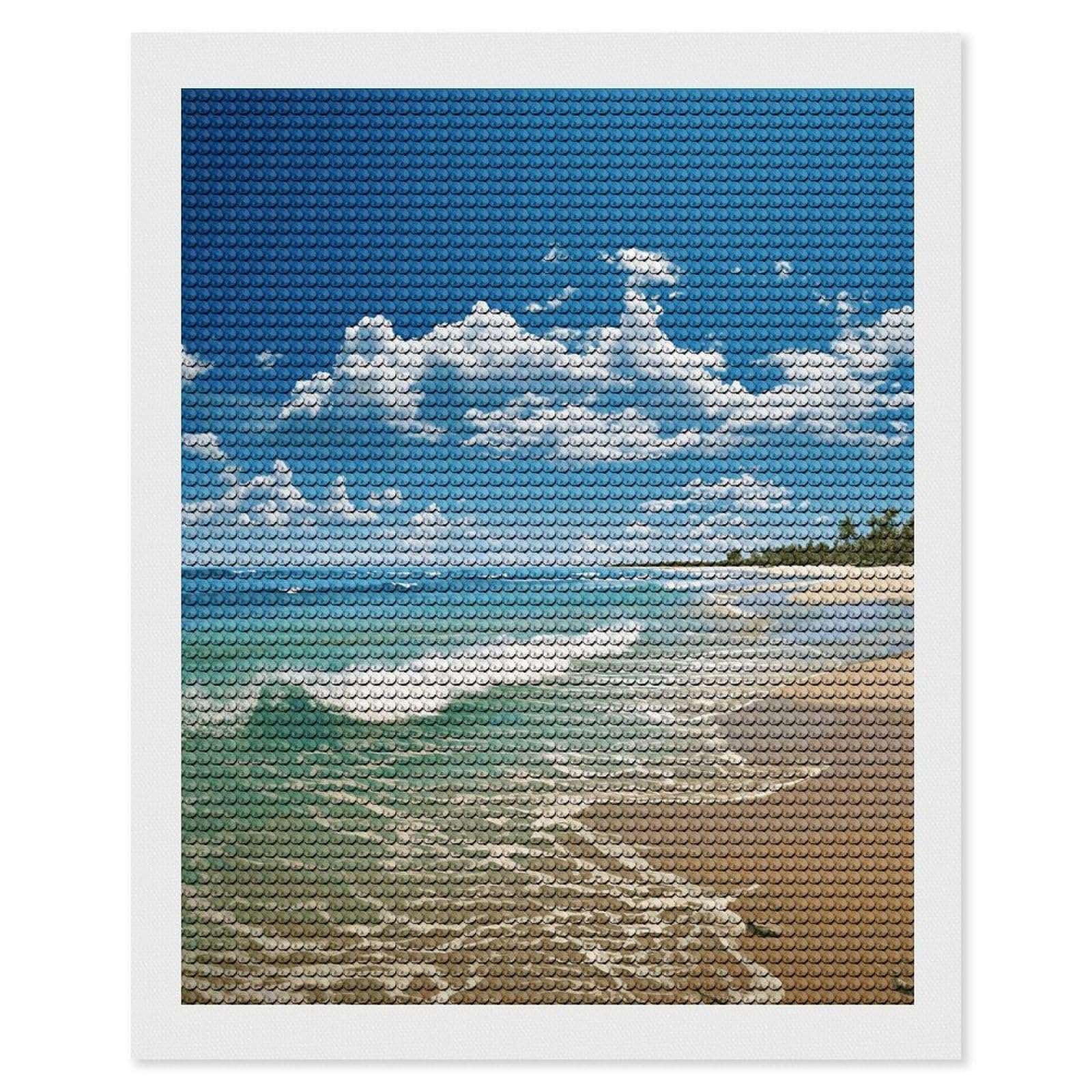 Kit de pintura de diamantes 5D grande KOAYUBFC para adultos principiantes diseño playa 8