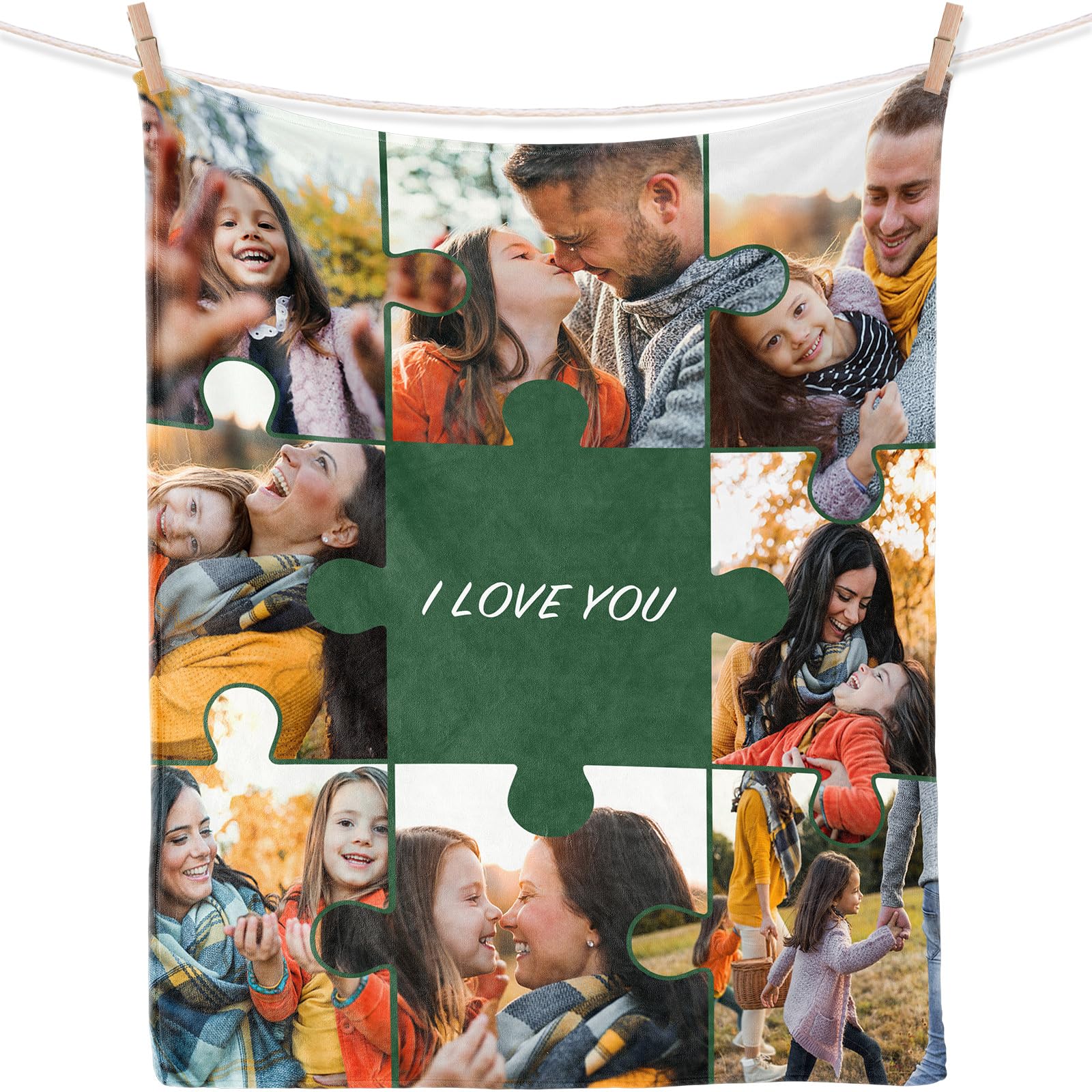 iDIY Personalised gifts blanket with photo text- personalised gifts, custom blanket, personalised photo blanket, gifts for family baby mum dad kids gift for him & her 8 — image 1