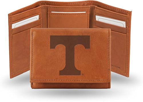 NCAA Tennessee Voluntarios en relieve Cuero Genuino Trifold Cartera