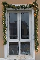 Vista 7 de Guirnalda de Navidad artificial de PARTY JOY de 6 pies con cadena de luces LED, guirnalda de ciprés de aguja de pino para decoración de vacaciones