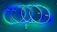 Vista 3 de Dream Chasing Colors Flow - Anillo de luces LED de 15.5 pulgadas, luces de llanta, luces de neumáticos, control de aplicación de dientes azules, 4