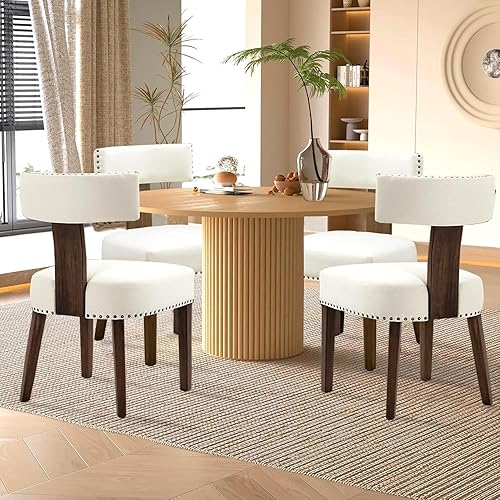 Miniatura 18 de Juego de 2 sillas de comedor de ratán, sillas de cocina modernas de mediados de siglo con respaldo de caña y marco de madera en acabado negro