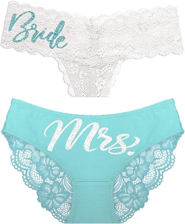 RhinestoneSash Bride Panties - Lingerie Honeymoon Gifts - SET OF 2: Bridal Panty Set