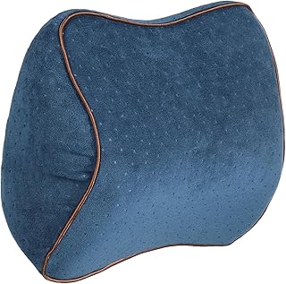 sourcing map Almohada ergonómica de espuma viscoelástica para reposacabezas de coche, con correa ajustable para conducir, hogar, oficina, asiento de coche, color azul marino