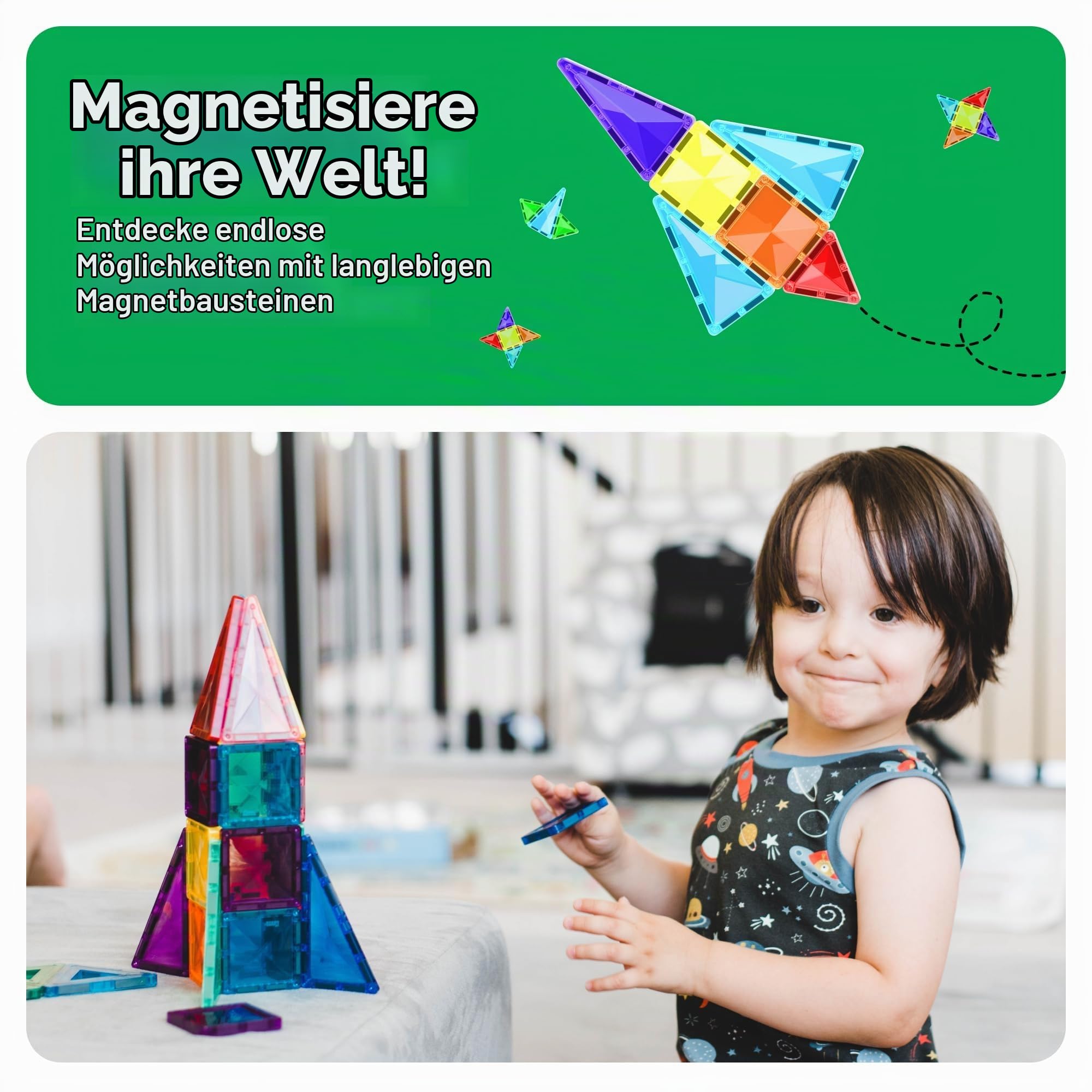 PicassoTiles 120 Teile Mini Magnetische Bausteine Spielzeug Set ab 3 Jahre