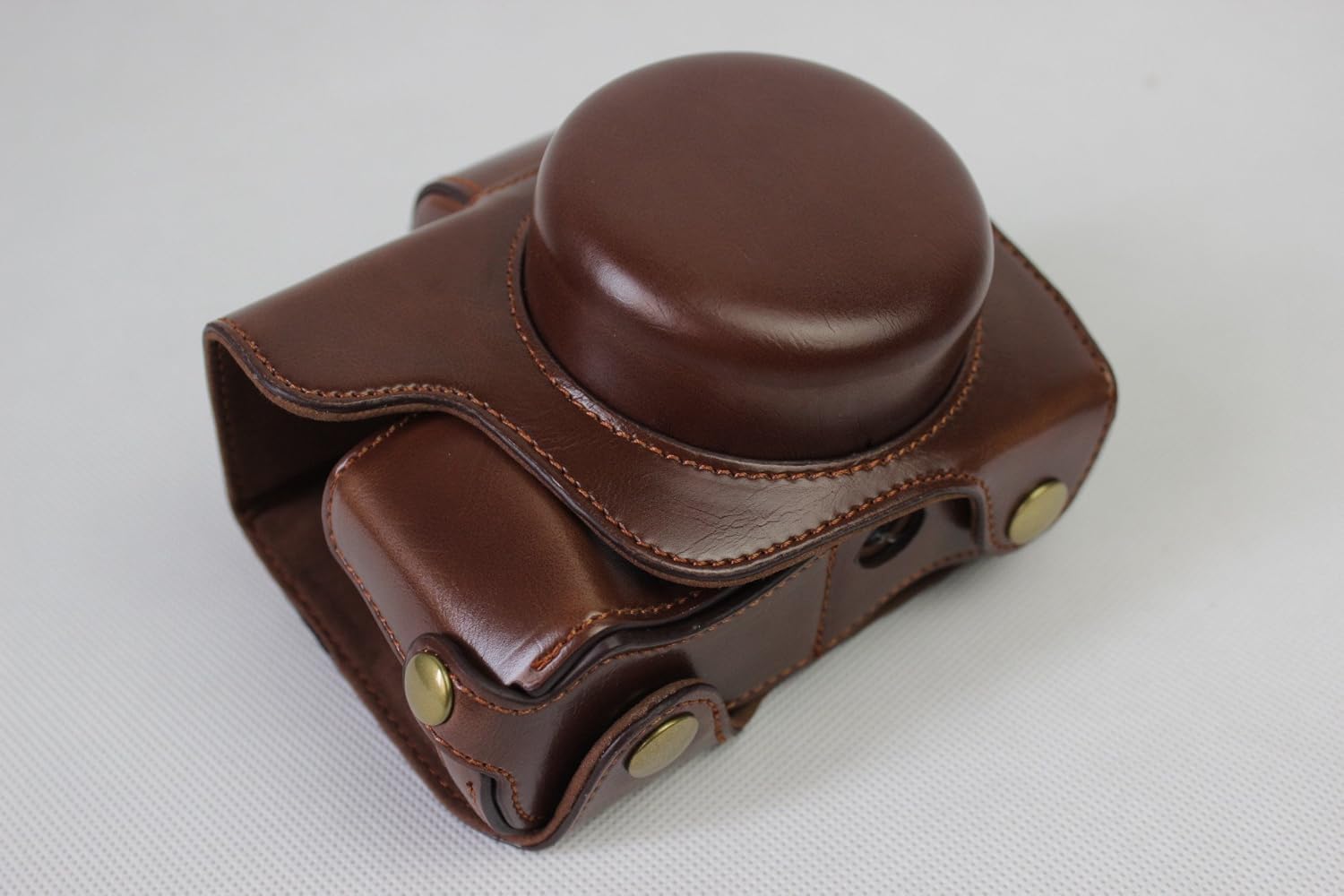 EM10 Mark III Case, BolinUS PU Handmade Leather FullBody Camera Case Bag Cover for Olympus OM-D E-M10 Mark III with 14-42mm lens Bottom Opening Version + Neck Strap + Mini Storage Bag - Coffee