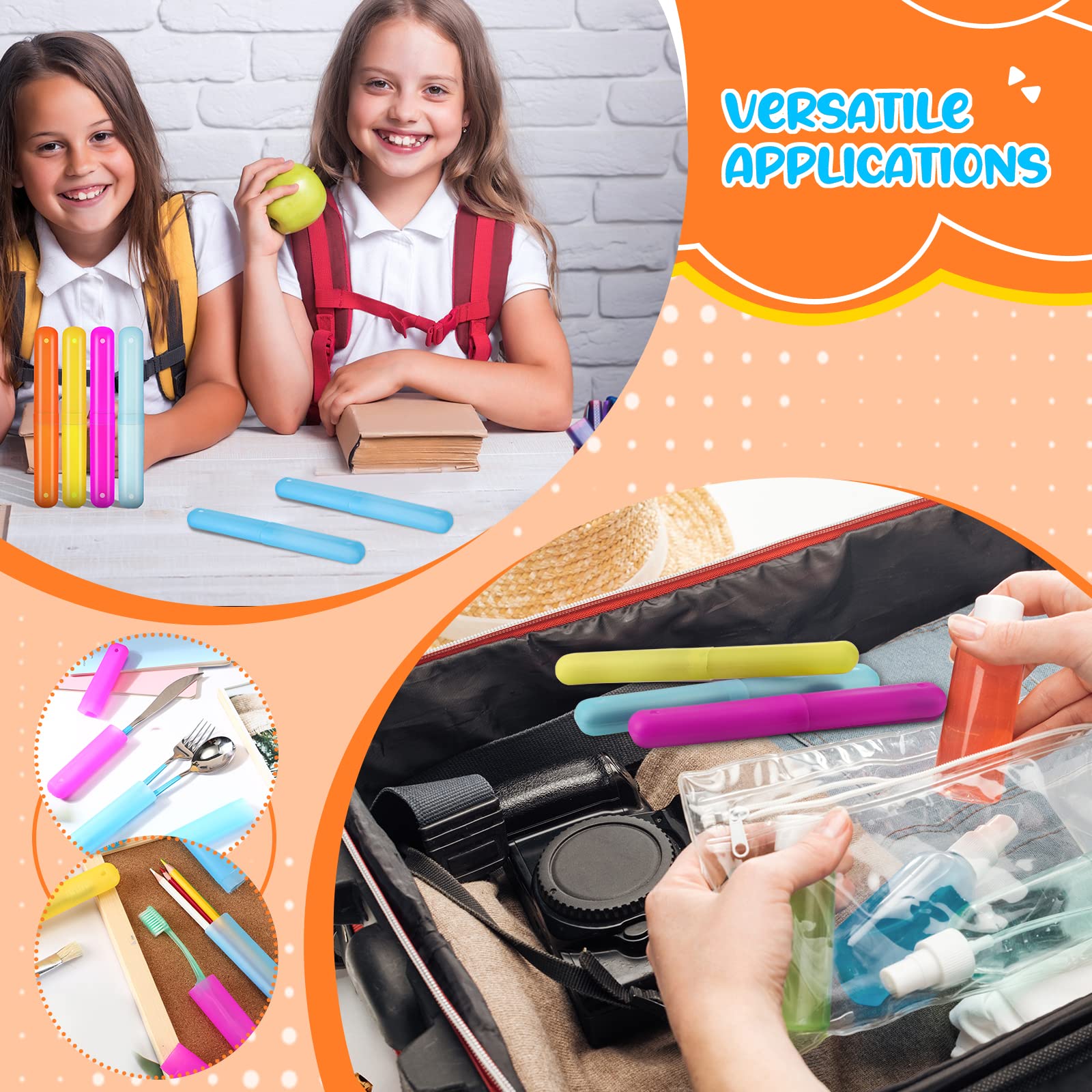 Lallisa 150 fundas de viaje para cepillo de dientes de plástico, portátil, a prueba de polvo, transpirable, para viajes, interiores, exteriores, viajes, hogar, camping, escuela