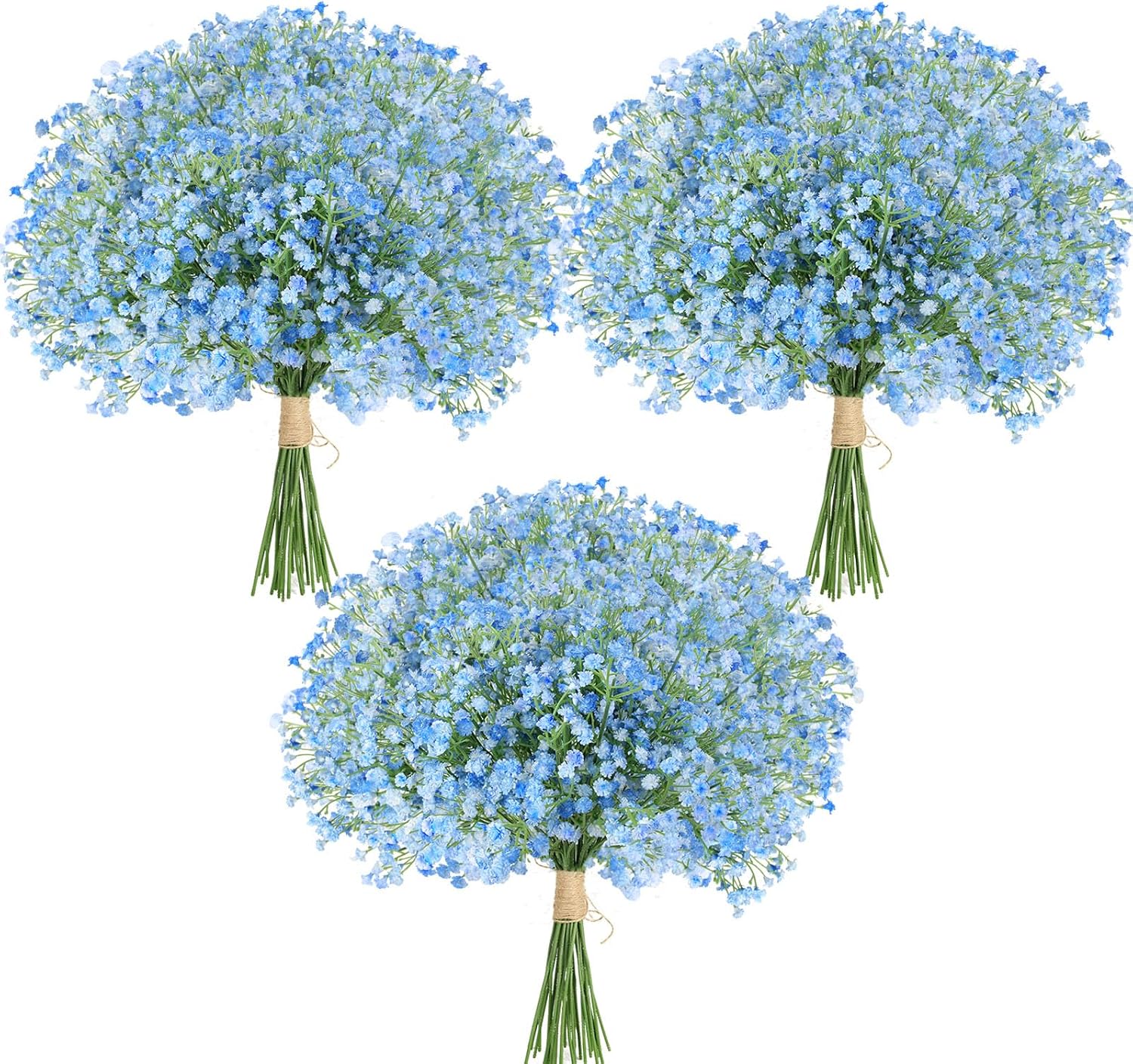 LELEE 30 PCS Baby's Breath Artificial Flowers - Blue Small Babys Breath Flowers - Real Touch Fake Gypsophila Bouquets for Wedding Decor, Party Arrangements, Home Decoration, DIY Crafts