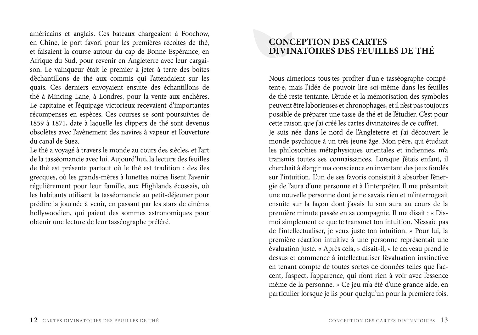 Cartes divinatoires des feuilles de thé