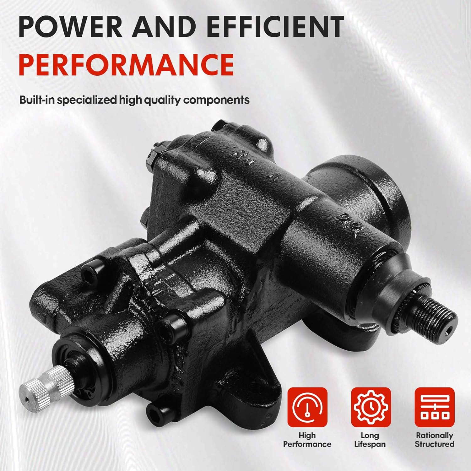 Power Steering Gearbox Gear Box for 1980-1997 Ford F150 F250 HD F350 Ranger F Super Duty, Replace# 27-7516