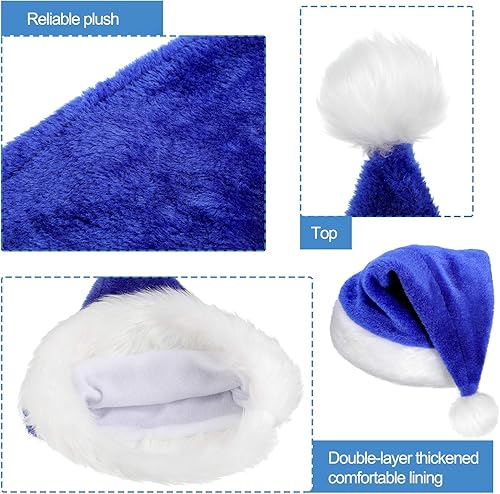 Miniatura 3 de SATINIOR 2 Sombrero de Papá Noel Gorro de Navidad Unisex Sombrero de Navidad a granel para Año Nuevo Suministros Decoración de Navidad