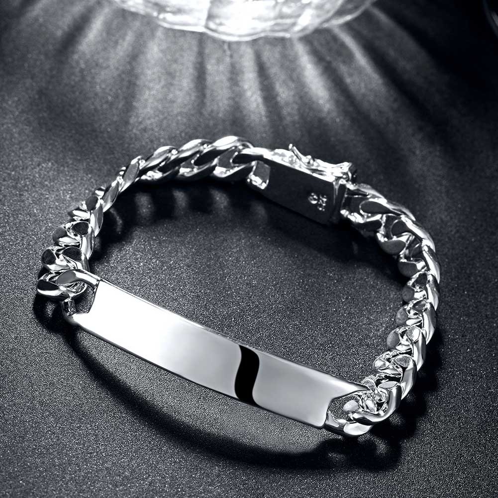 【TKMC】OVY Silver Chain Bracelet(M) Amazon.com: Naivo Fashioon Sterling Silver Plated 10MM