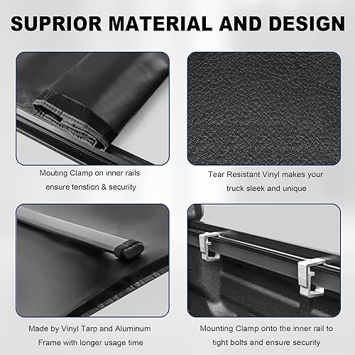 Miniatura 10 de MOSTPLUS - Cubierta de caja de camioneta de tres pliegues compatible con Ford F-150 2015-2020, caja de 3 pliegues Styleside (caja de 5.5 pies)