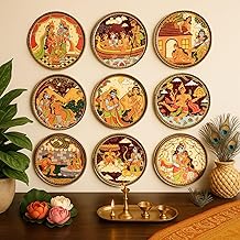 RITUALISTIC Ramayan Wall Plate for home decor | metal iron wall decor items for living room | gifts for family & friends | home decor and house warming gift items | wall art & showpiece| Set of 9