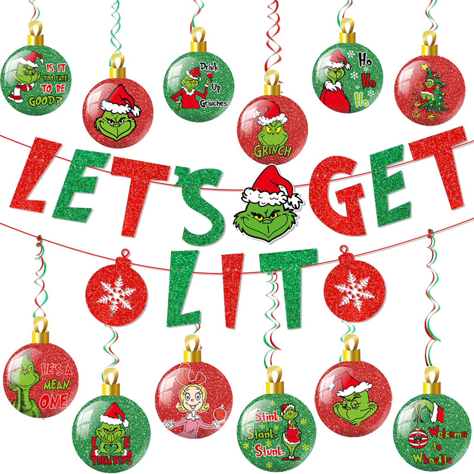 Lets Get Lit Banner Lets Get Lit Christmas Party Decorations Whoville Christmas Decorations with Christmas Banner for Whoville Decorations Christmas Party Decorations