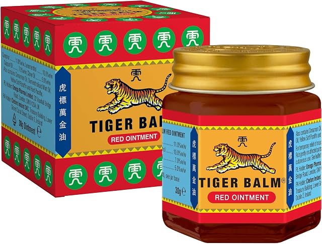 Tiger Balm Red Ointment 30g - Temporary Relief from minor Muscular Aches and Pains