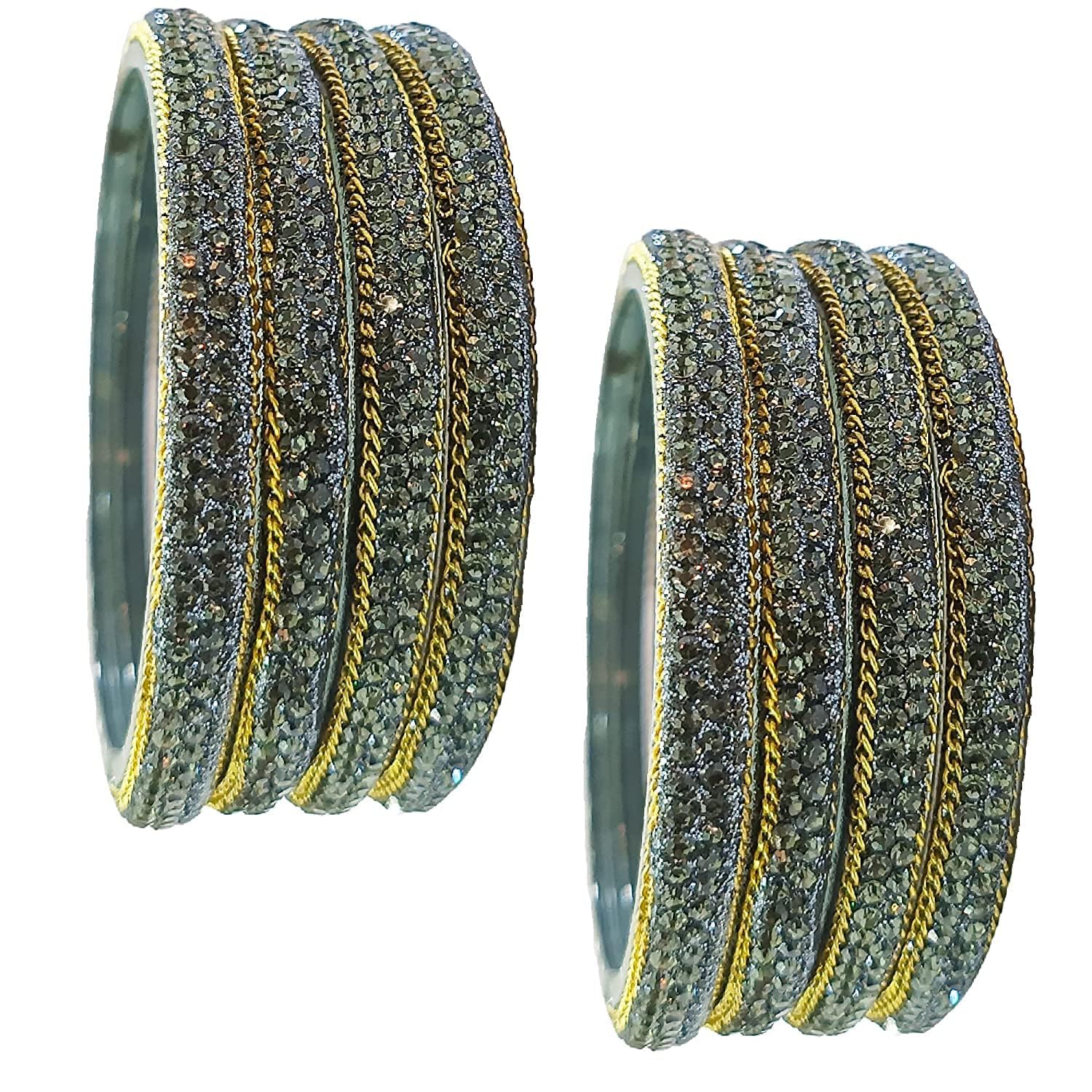 ALIVE Glass with Zircon Gemstone worked and Glitter Pattern Glossy Finished Kada Set For Women and Girls, (Grey_2.8 Inches) Pack Of 8 Kada Set (B09573T7G7) Amazon Price History, Amazon Price Tracker