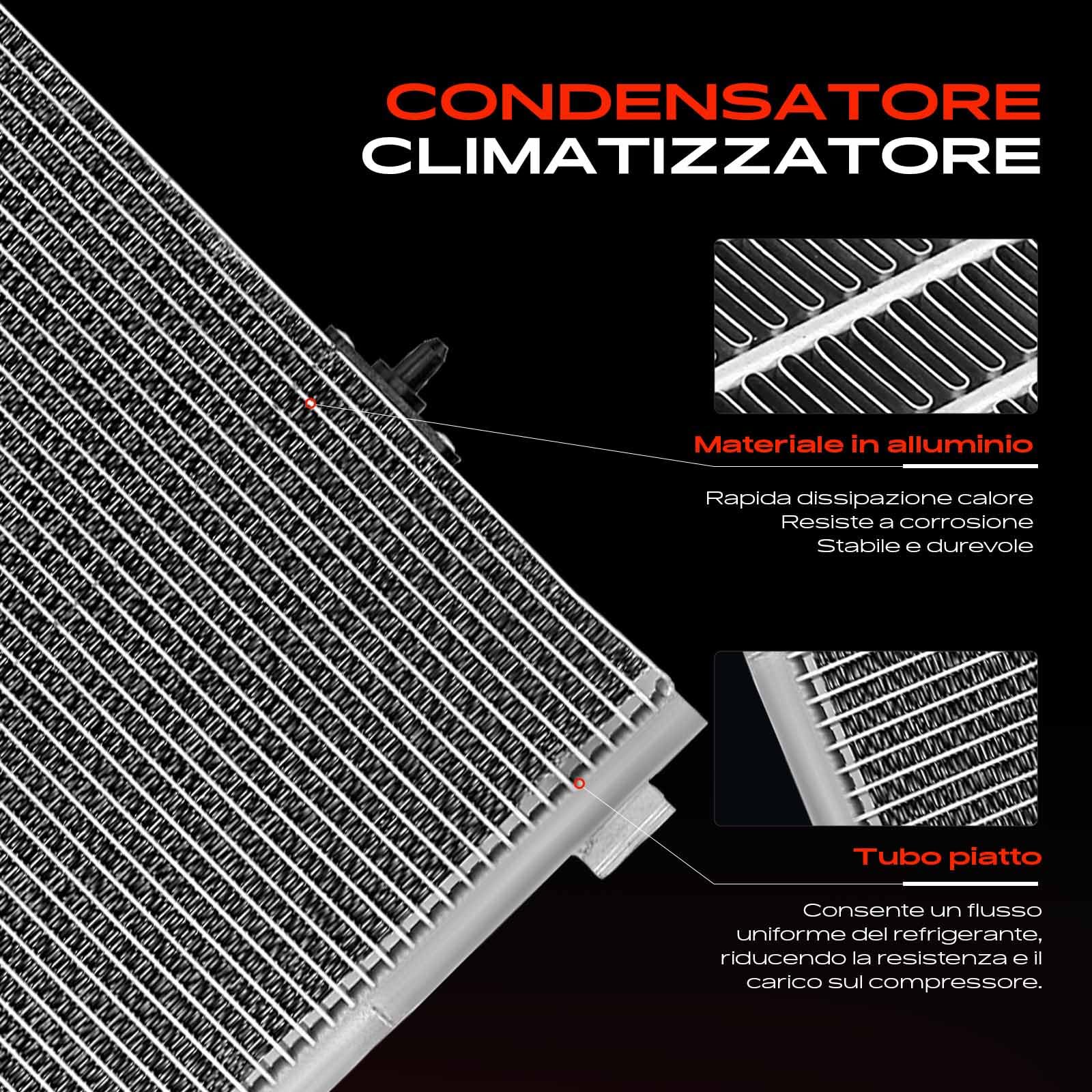 Frankberg Radiatore climatizzatore Condensatore climatizzatore Compatibile con 207 CC WD 1.6L 208 I CA CC 1.2L 2008 I CU 1.2L C3 II SC 1.2L C3 III SX 1.2L Replace# 9650894080