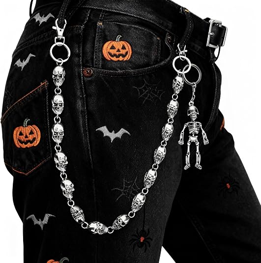 Hysagtek Skull Pants Chain for Men Women Wallet Chain with Skeleton Pendant