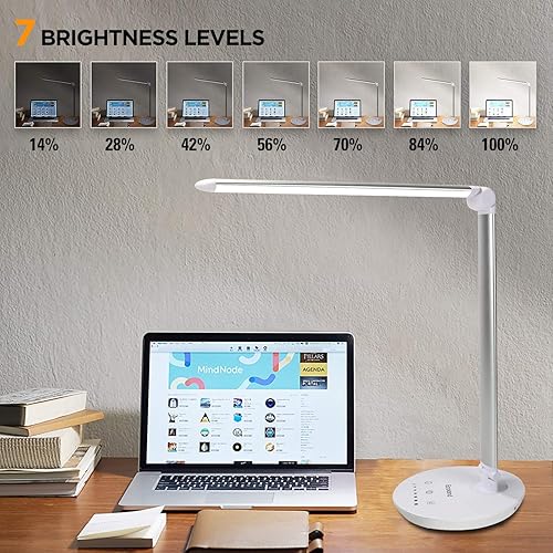 Miniatura 4 de ECOLAND Lámpara de escritorio LED, lámparas de escritorio con control táctil para oficina en casa con puerto de carga USB, luz de escritorio