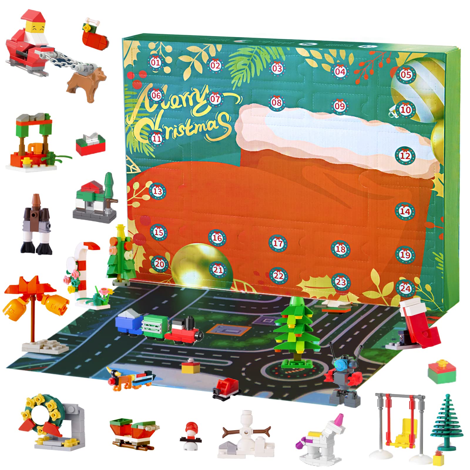 Amazon.com: 2022 Christmas Advent Calendar Building Block Kit, Christmas  Blind Box Includes City Play Mat, Best Christmas Theme Toys for Kids : Home  & Kitchen